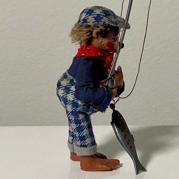 Vintage1950s Steiff Original Peter Figurine Mecki Hedgehog Fisherman Rubber (11B - Picture 4 of 10